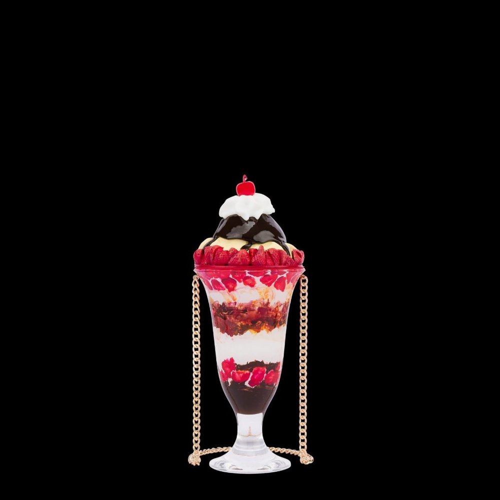 SS22 Moschino Couture Jeremy Scott Diner Red Ice Cream Sundae Crossbody Bag